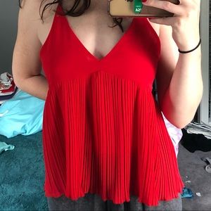 Red loose tank top